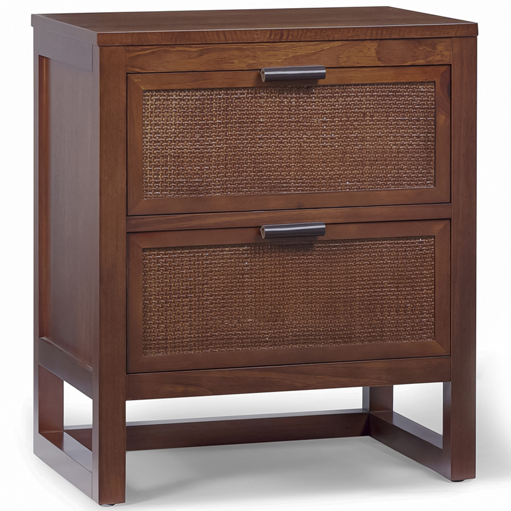 Teamson Home Hatteras 2 Drawer Walnut Nightstand Image 2