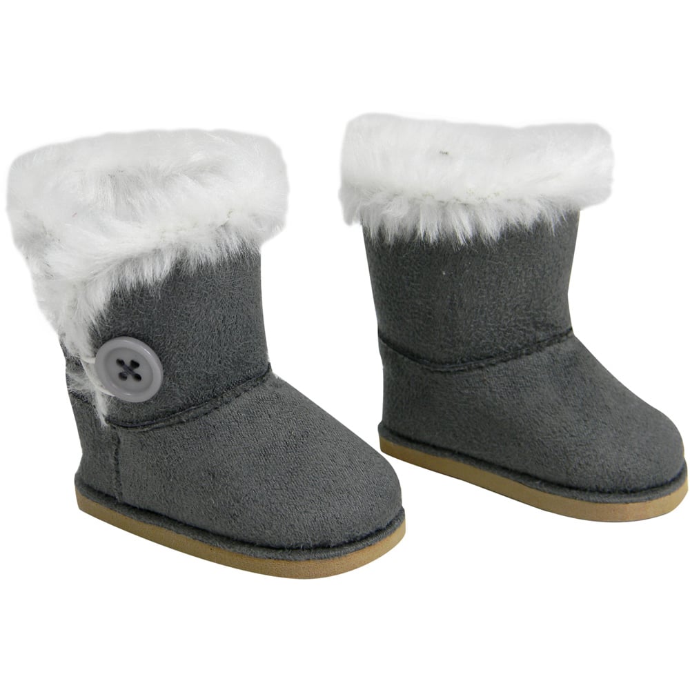 Teamson Kids Sophia's Grey Button Ewe Doll Boot Image 1