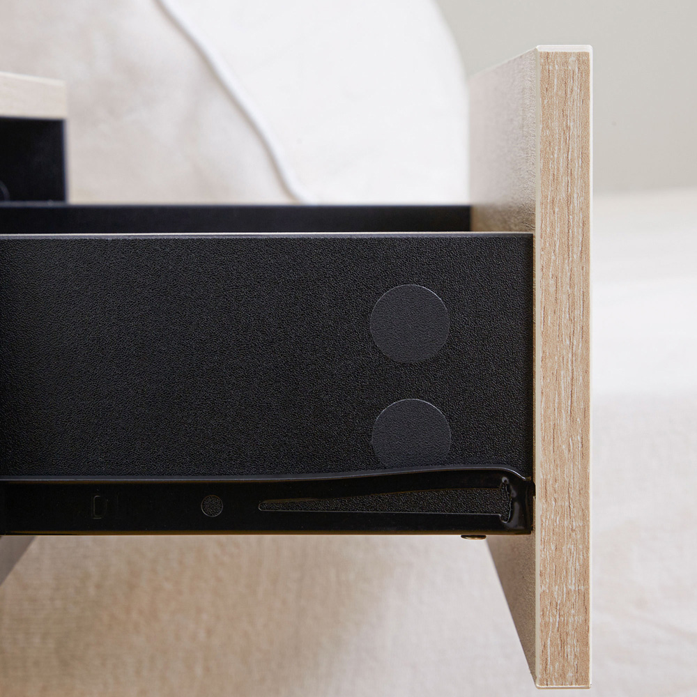 HOMCOM Single Drawer Single Shelf Modern Bedside Table Set of 2 Image 4