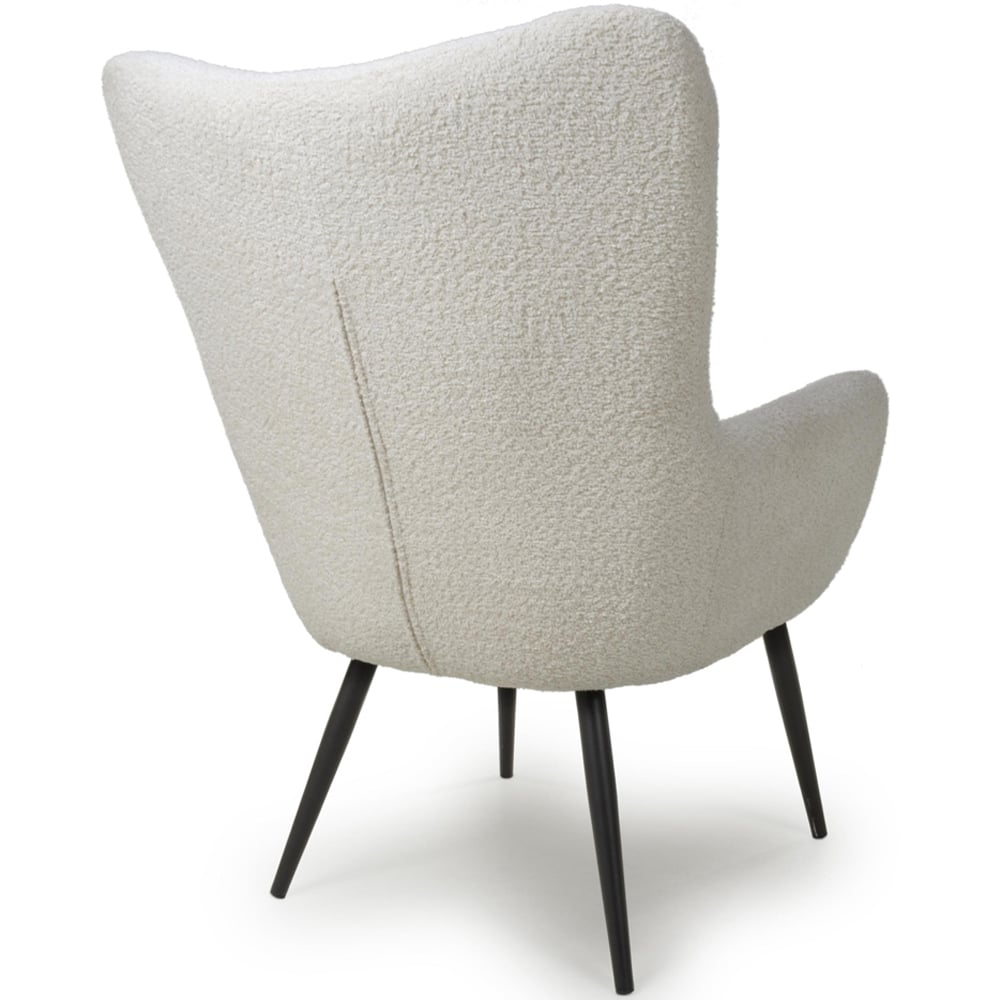 Bordeaux Textured Chenille Effect White Armchair Image 4