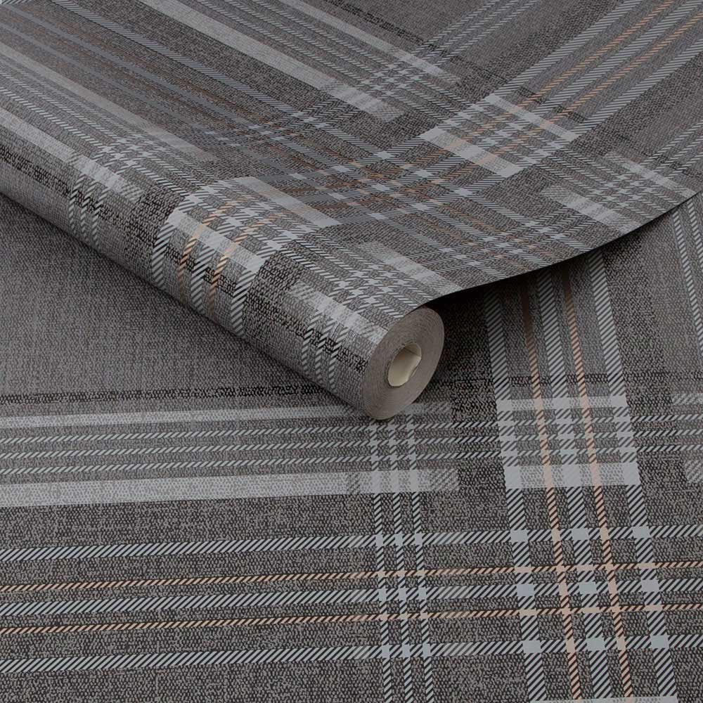 Superfresco Rhea Plaid Wallpaper Charcoal Wilko