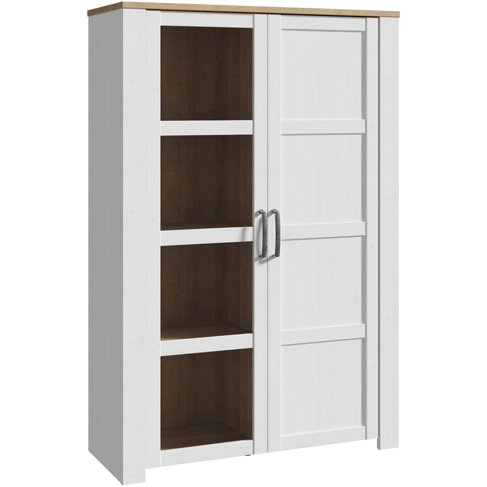 Florence Bohol 2 Door White Riviera Oak Display Cabinet Image 2