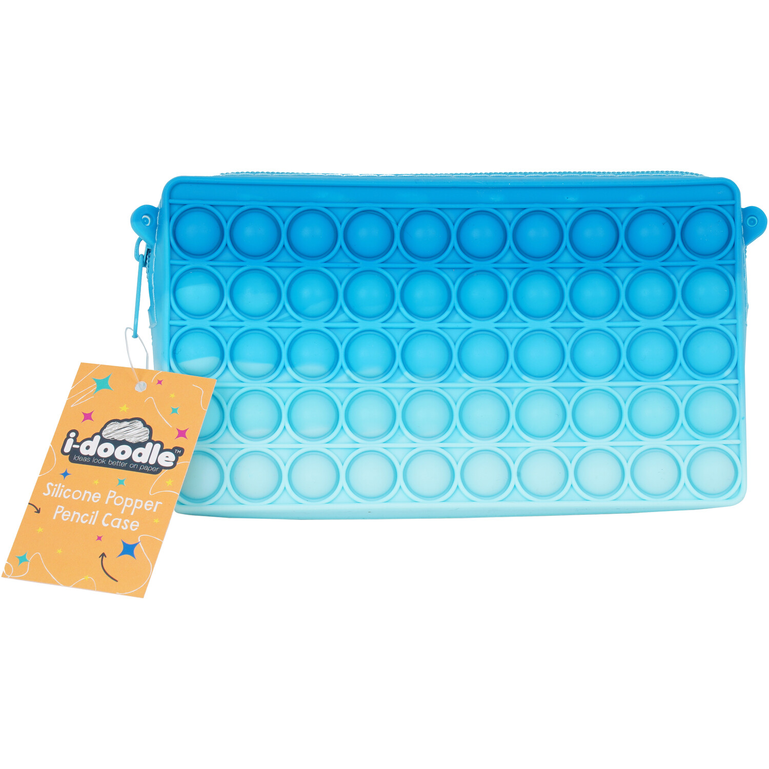 Silicone Popper Pencil Case Blue Image 1