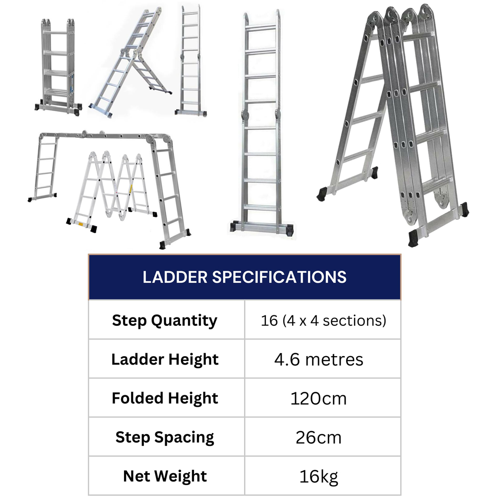 Samuel Alexander Aluminium Multi-Position Foldable Work Platform Ladder 4.6m Image 8