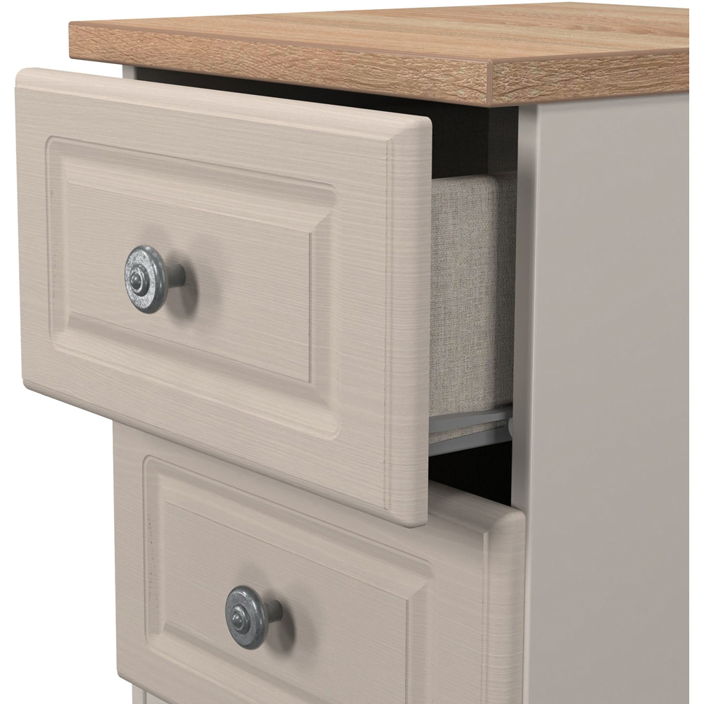 Crowndale Norfolk 2 Drawer Kashmir Ash and Bardolino Oak Compact Bedside Cabinet Ready Assembled Image 5