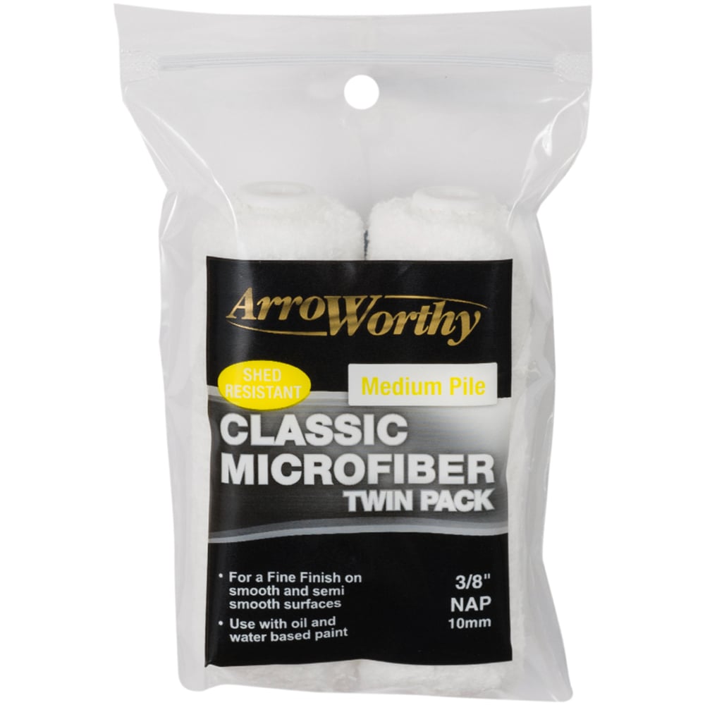 ArroWorthy Classic 2 Pack 4 inch Medium Pile Microfibre Mini Roller Sleeve Image