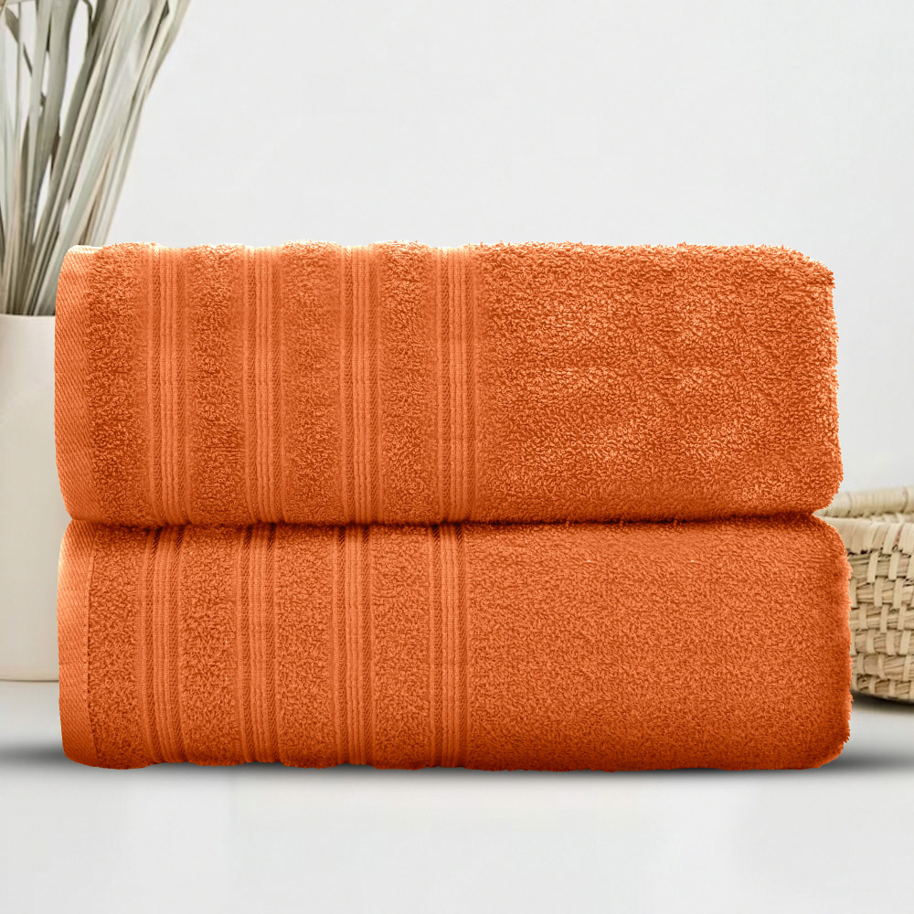 Velosso Hampi Cotton Orange Jumbo Sheet Set of 2 Image 2