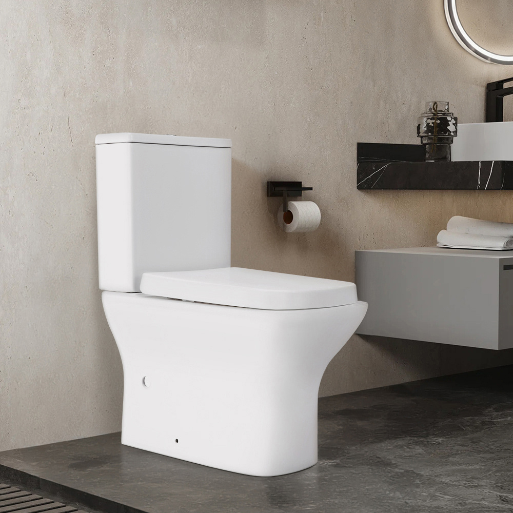 H&O Direct 2 Piece Elongated Square Dual Flush Toilet Image 2