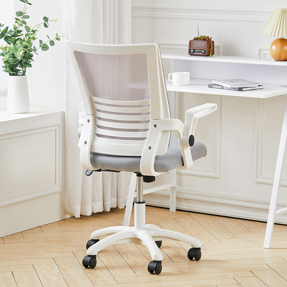 Living and Home White Mesh Ergonomic Swivel Office Chair Image 7