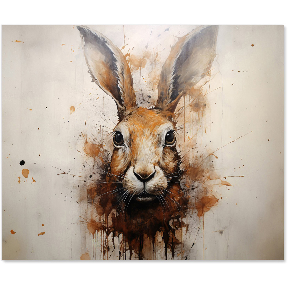 Warren Reed Designer Watercolour Hare Face Glass Kitchen Splashback 75 x 90cm Image 2