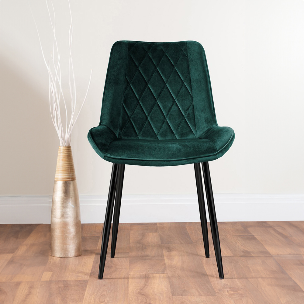 Furniturebox Arona Cesano 6 Seater Round Dining Set Green and Black Image 3