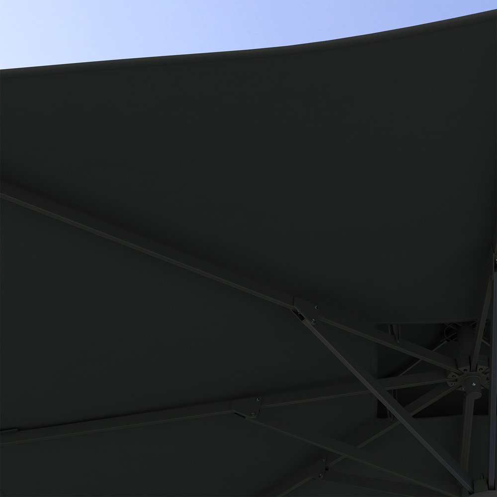 Outsunny Grey Hydraulic Cantilever Parasol with Cross Base 3m Image 3