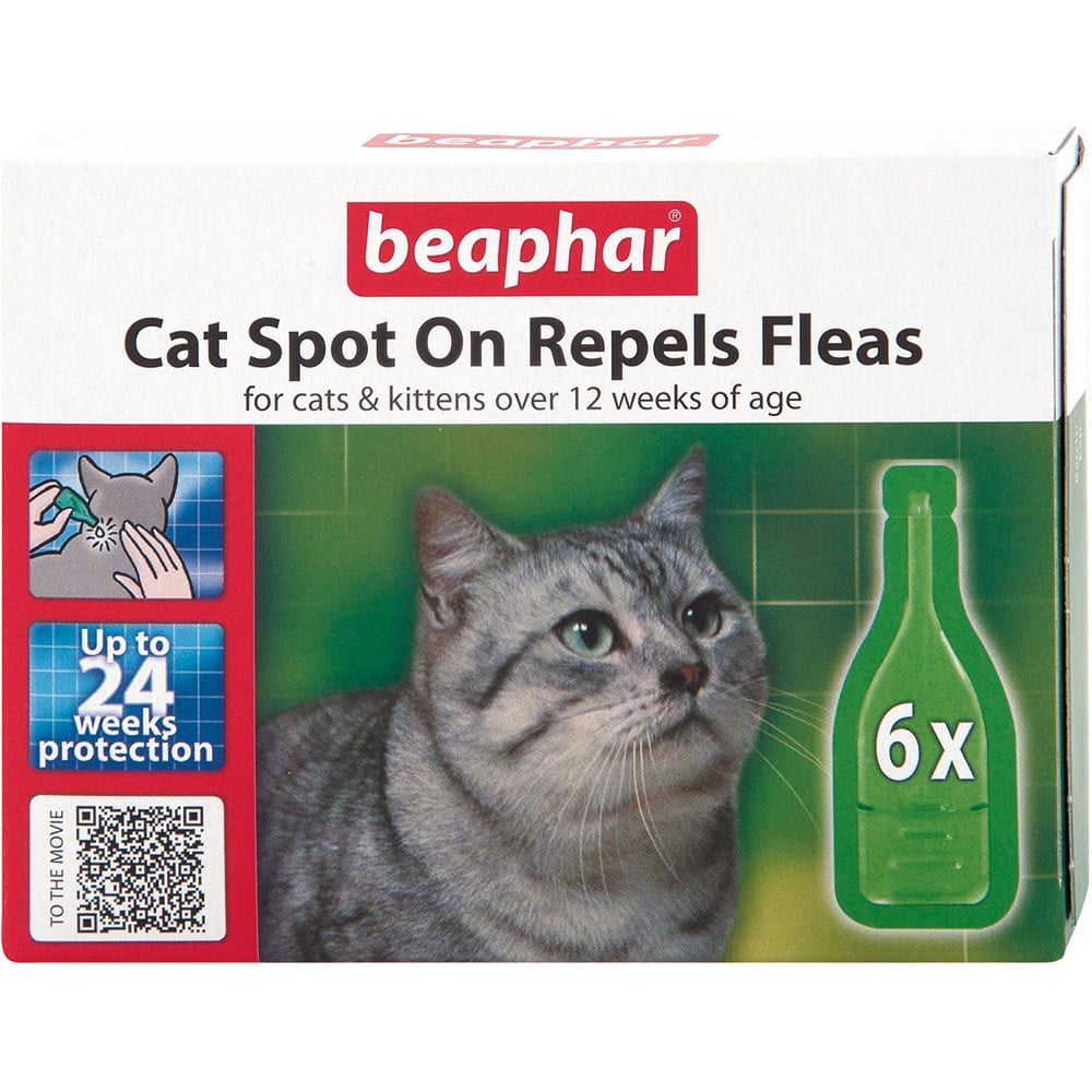 Beaphar Spot On Cat Flea Repellent 6 Pack Image 1