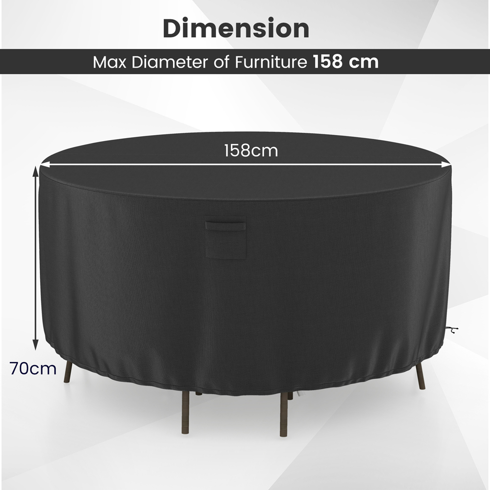 Costway Black Small Round Patio Furniture Cover Image 9