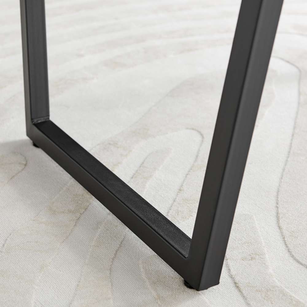 Furniturebox Copeland 2 Seater Dining Table White Marble Effect and Black Image 5