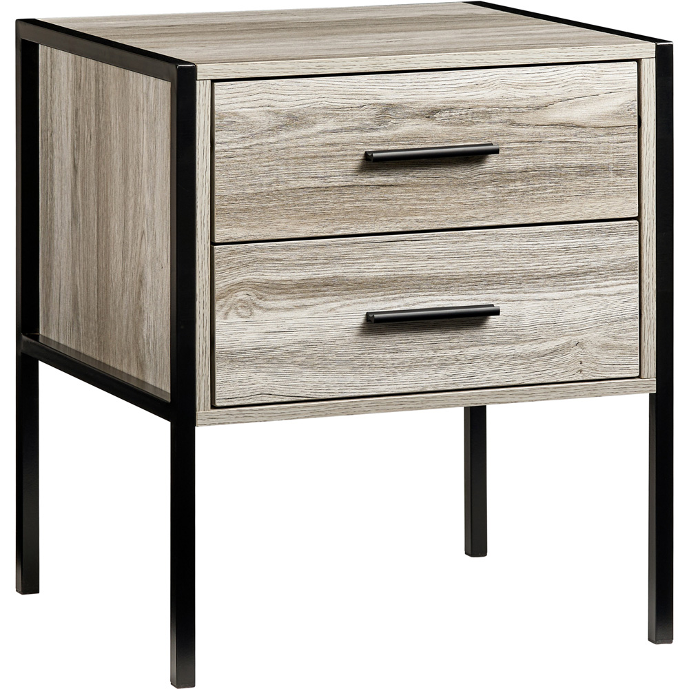 VIDA DESIGNS Brooklyn Single Drawer Grey Bedside Table Image 2