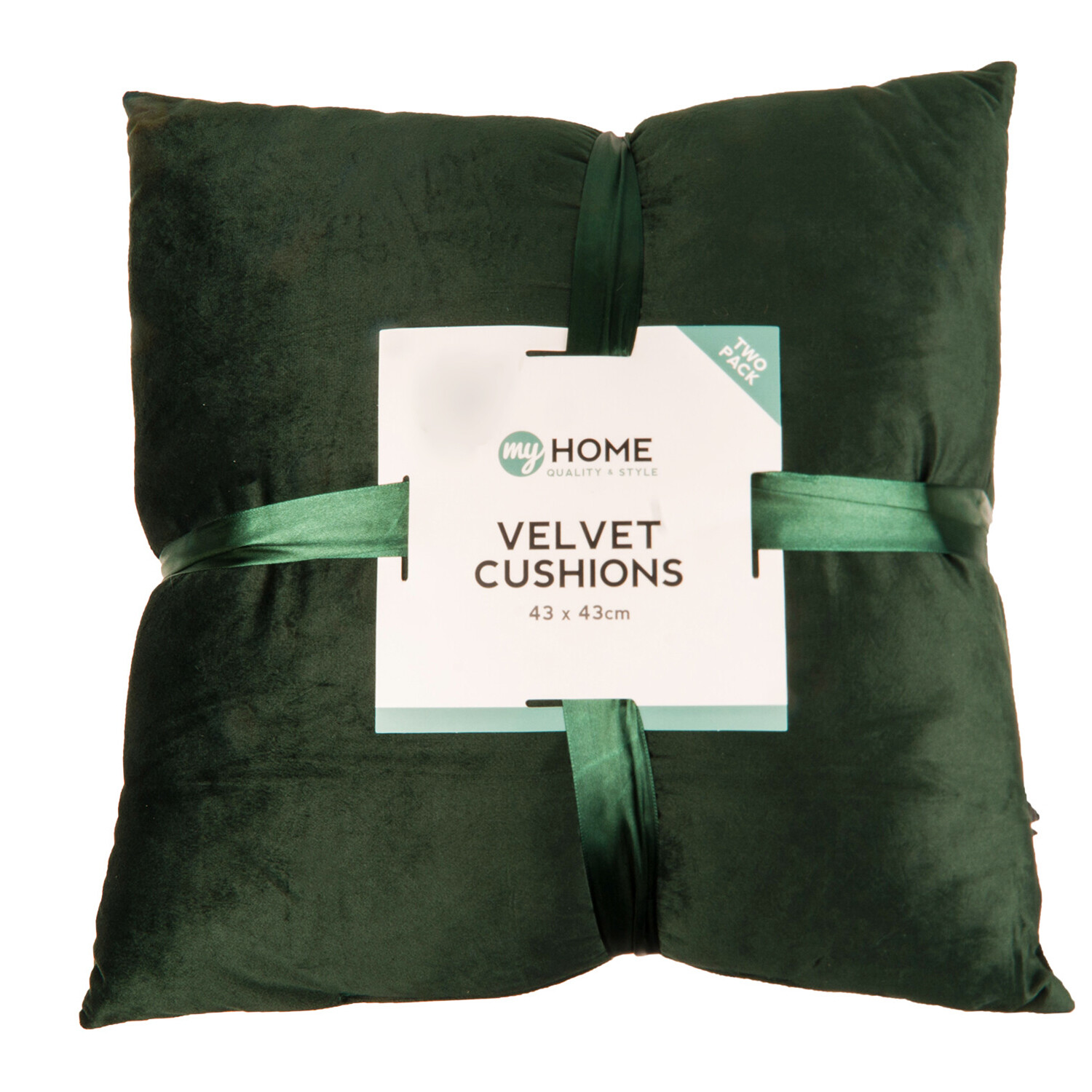 My Home Emerald Velvet Cushions 2 Pack Image
