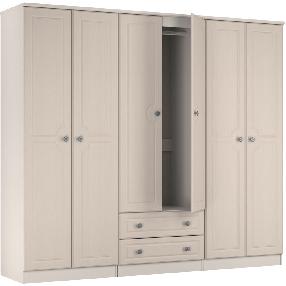 Crowndale Pembroke 6 Door 2 Drawer Kashmir Ash Wardrobe Ready Assembled Image 5