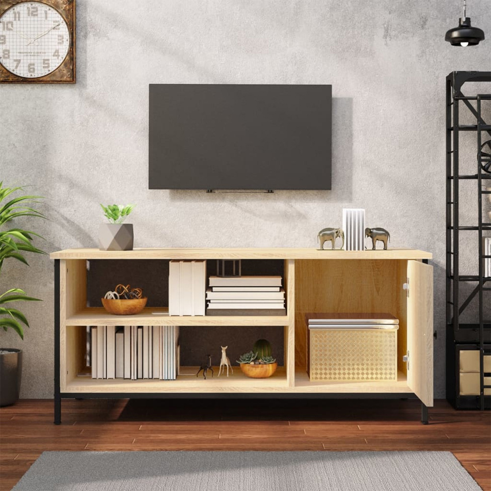 vidaXL Single Door 2 Shelf Sonoma Oak TV Cabinet Image 6