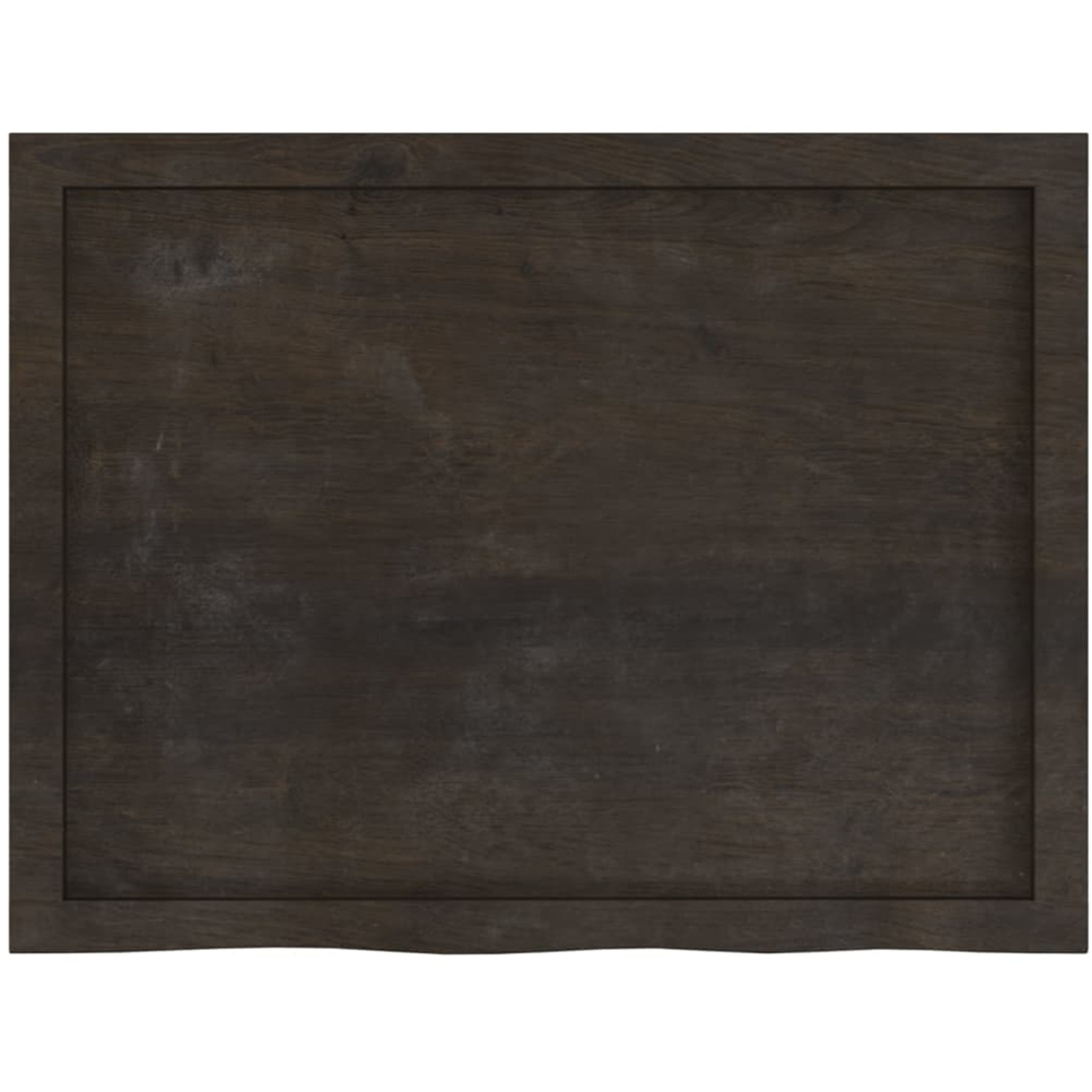 vidaXL 80cm Dark Brown Treated Solid Oak Wood Floating Wall Shelf Image 4