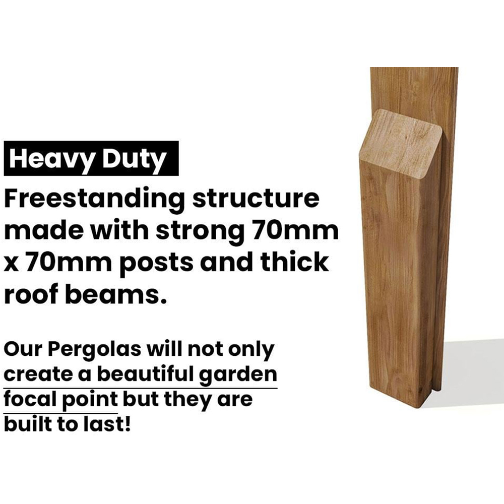 Dunster House Utopia 3 x 3m Brown Wooden Diamond Corner Pergola with Slatted Walls and Trellis Image 9