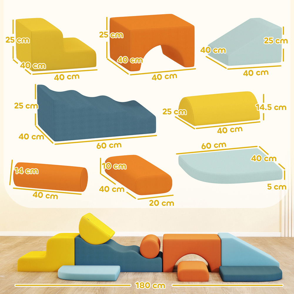 Tommy Toys Kids 9 Piece Soft Play Set with Detachable Cover Image 9
