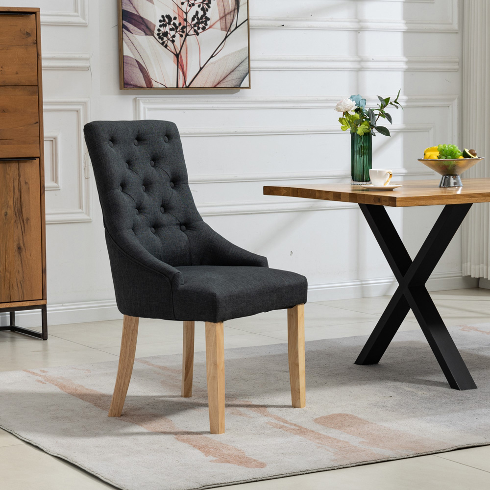 Artemis Home Ravenna Set of 2 Black Fabric Dining Chair Image 3