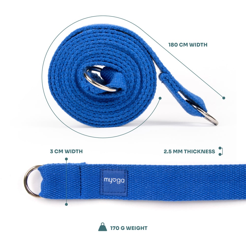Myga Royal Blue Yoga Block and Strap Set Image 3