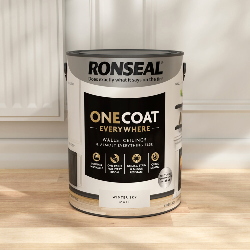 Ronseal One Coat Everywhere Interior Paint Winter Sky 5l Image 5