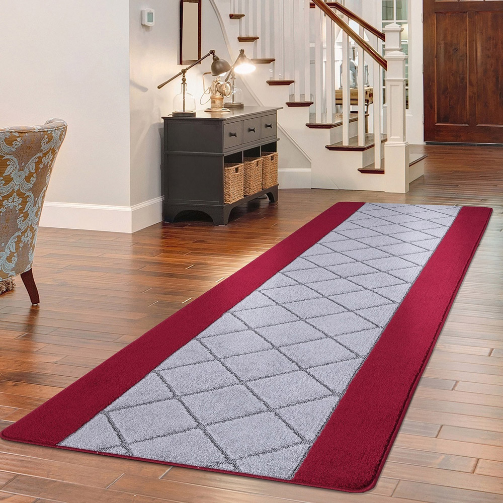 Smart Living Carmela Red and Grey Gel Back Non-Slip Mat 60 x 220cm Image 2