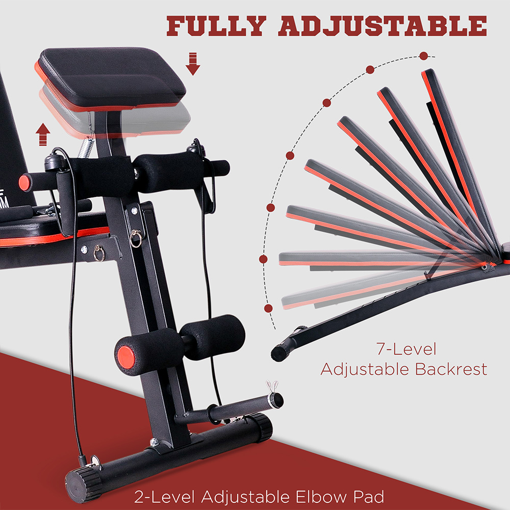 HOMCOM Foldable Adjustable Weight Lifting Sit Up Bench Image 4