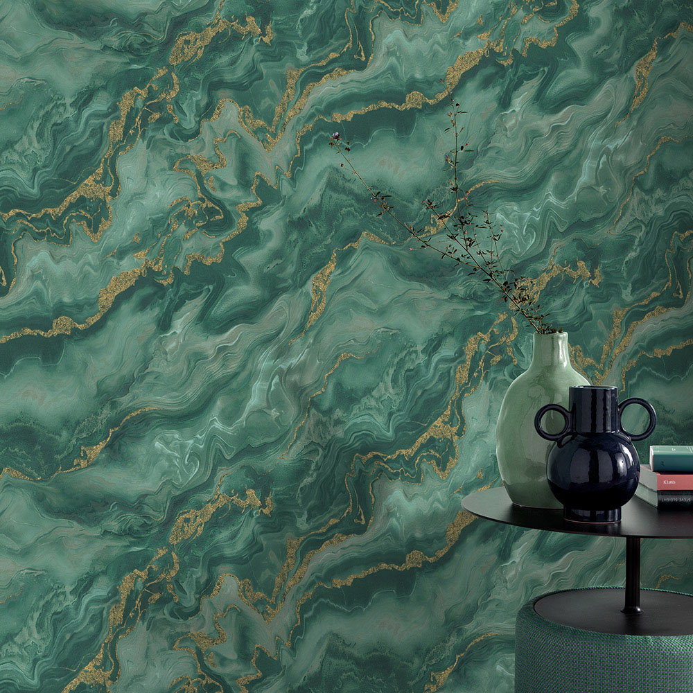 Elle Decoration Mystic Spell Green Vinyl Wallpaper by Erismann Image 4
