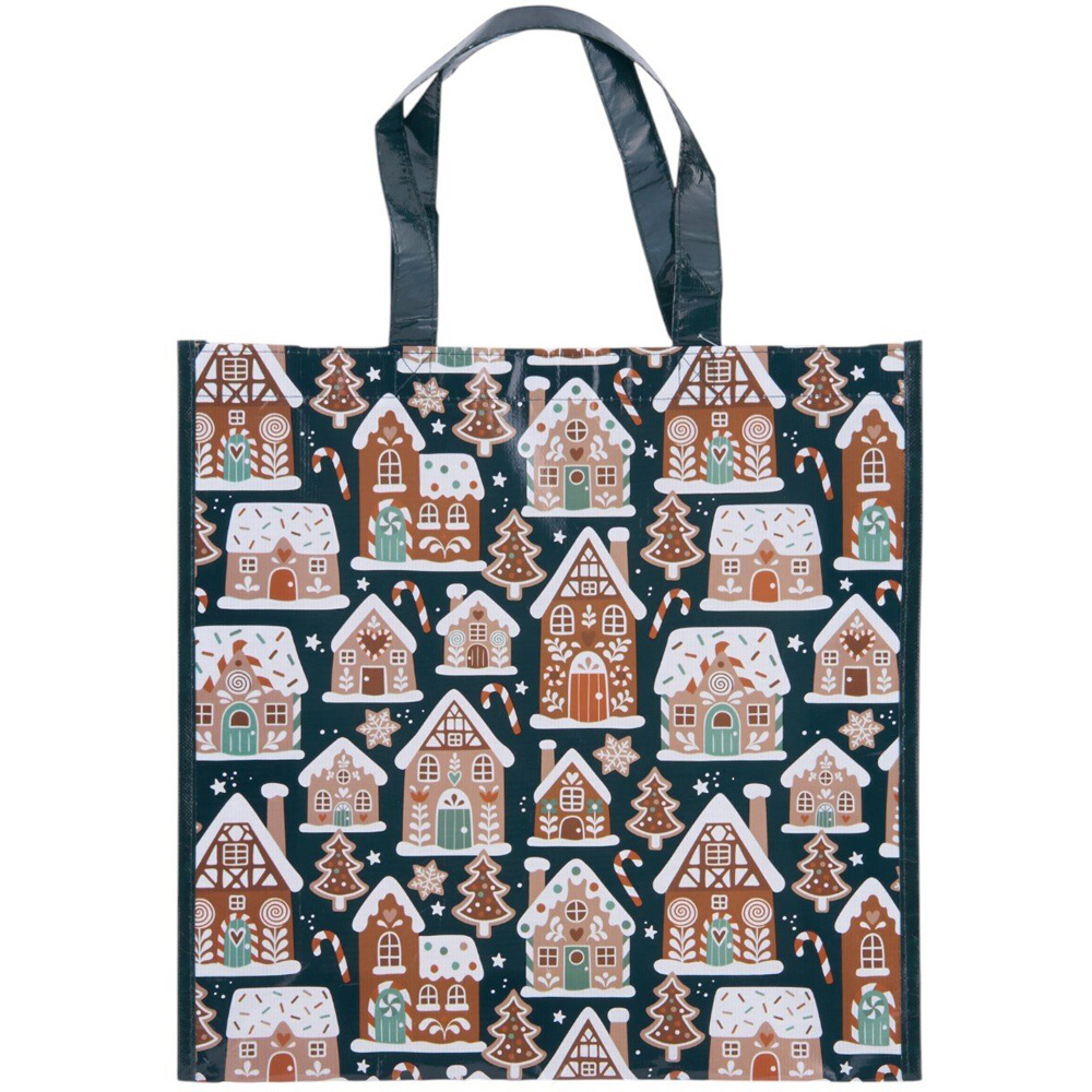 Assorted Gingerbread Shopper Bag Black or Red Image 4