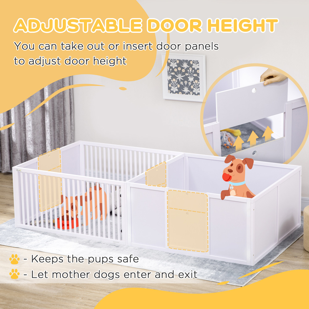 PawHut 7 Panel White Small Animal Pet Playpen Image 5