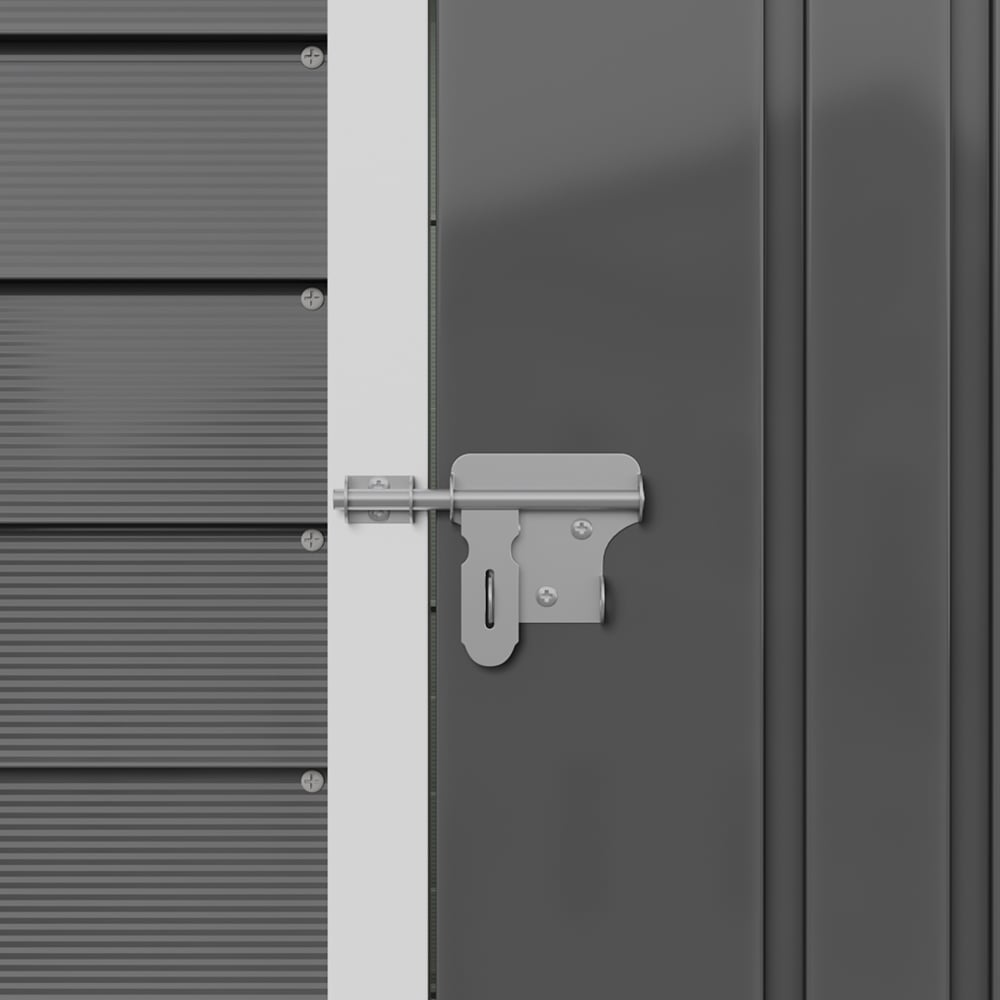 Living and Home 4 x 6ft Grey Outdoor Metal Pent Roof Garden Storage Shed Image 3