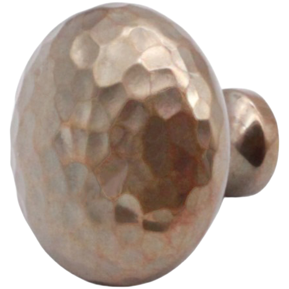 Spira Brass Hammered Mushroom Antique Cupboard Knob 38mm Image 1