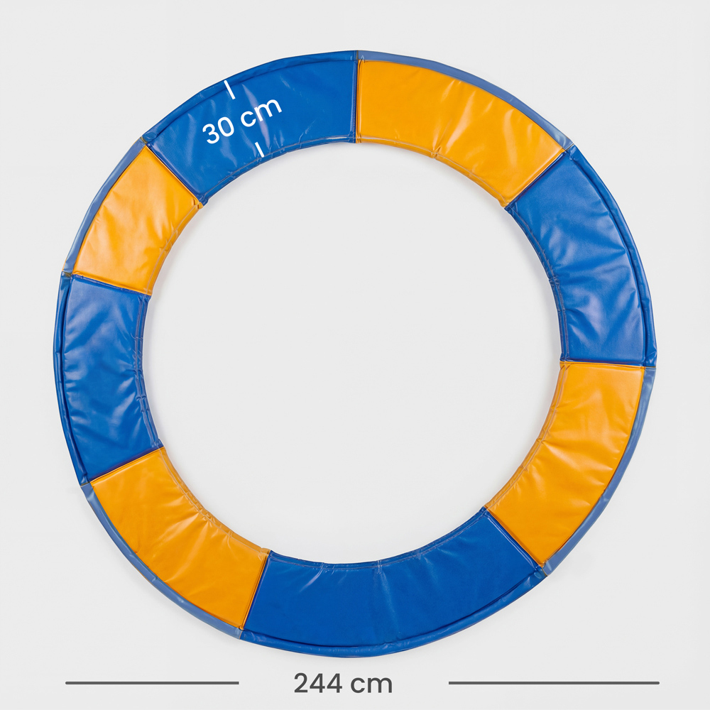 HOMCOM 8ft Yellow and Blue Thick Foam Spring Cover Trampoline Safety Pad Image 9