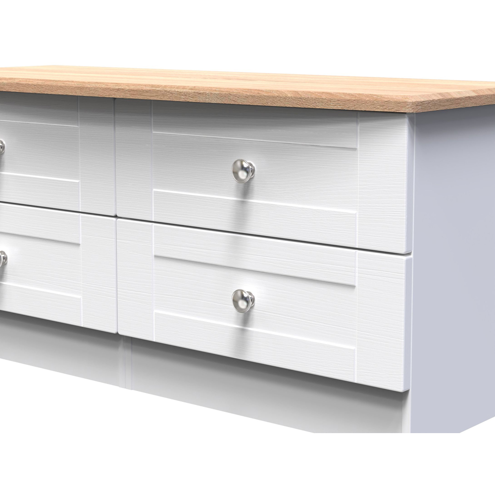 Crowndale Sussex 4 Drawer White Ash and Bardolino Oak Large Chest of Drawers Ready Assembled Image 5