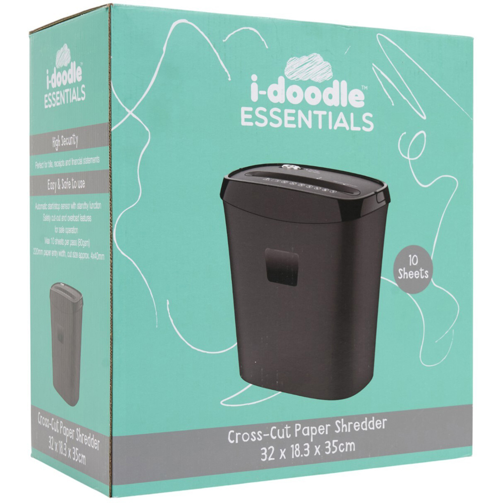 10 Sheet Cross Cut Shredder with 15L Bin Black Image 4