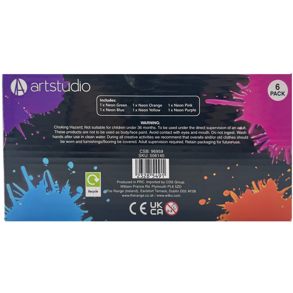 Pack of 6 Neon Paint Pots Image 4