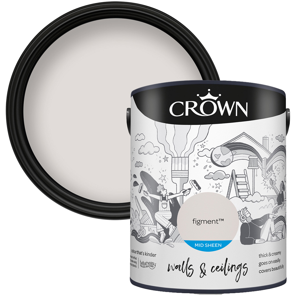 Crown Walls & Ceilings Figment Mid Sheen Emulsion Paint 5L Image 1