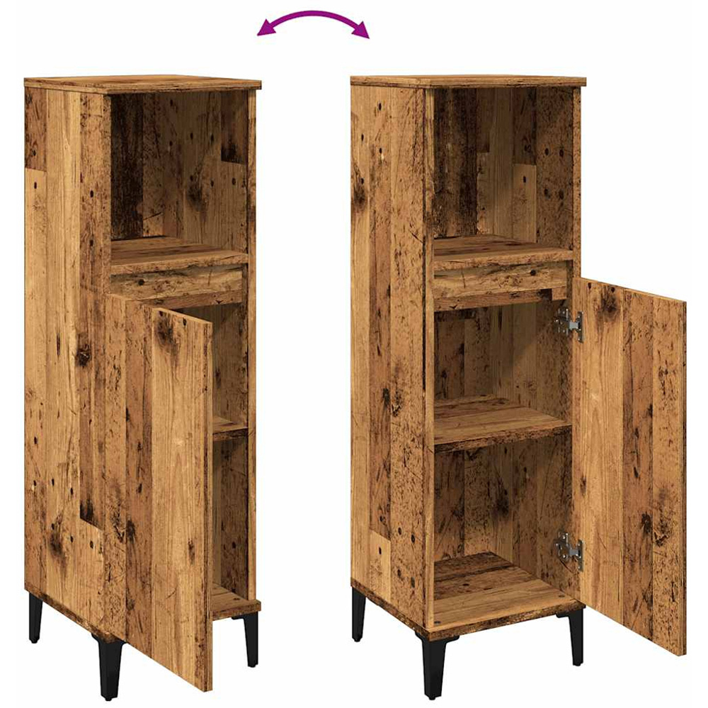 vidaXL Single Door Old Wood Bathroom Cabinet Image 7