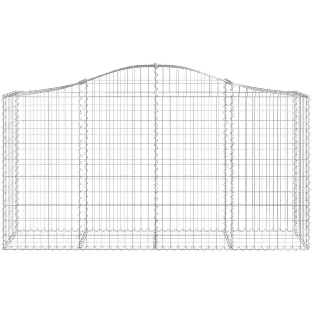 vidaXL Silver Galvanised Iron Arched Gabion Basket 200 x 50 x 100/120cm Image 2