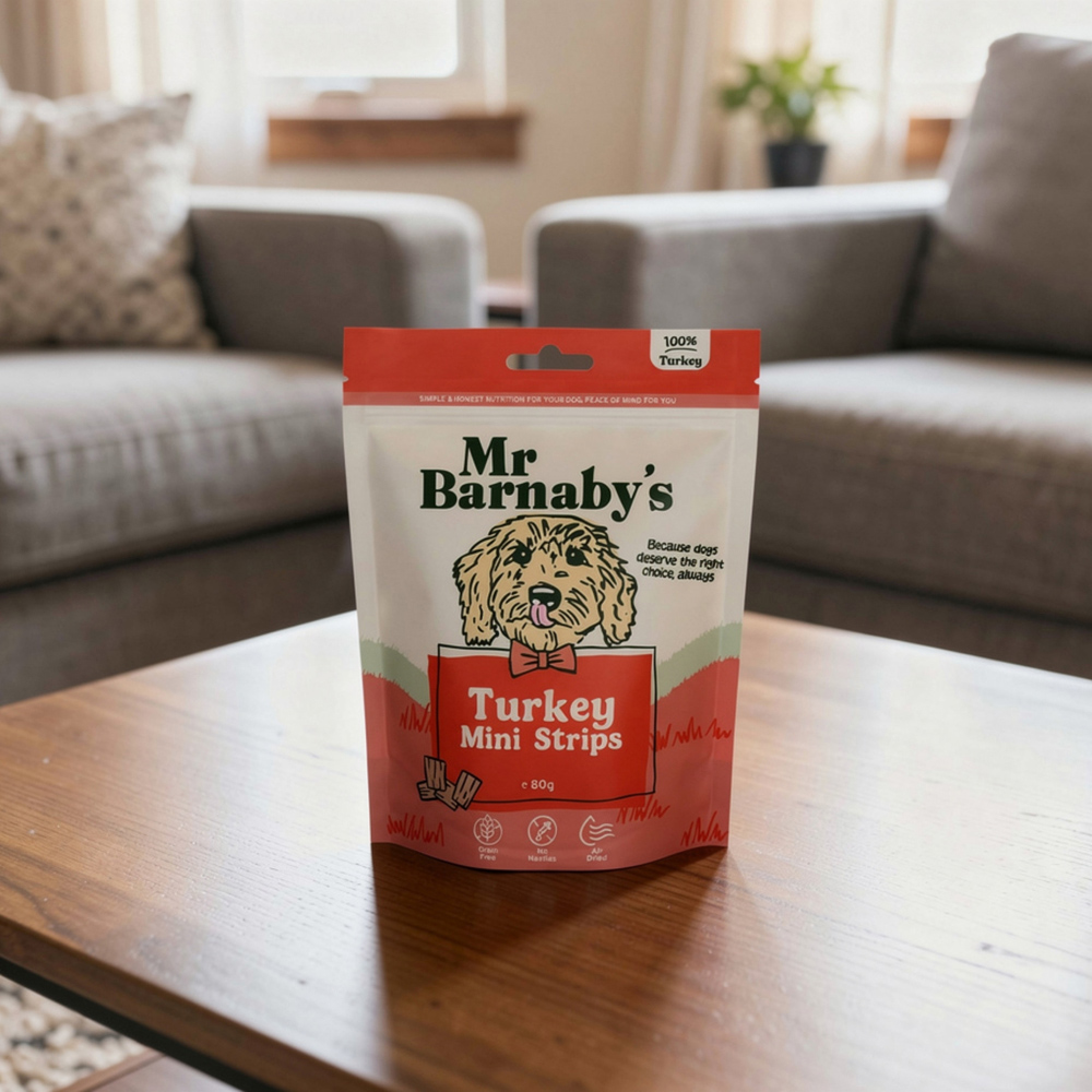 Mr Barnaby's Turkey Mini Strips Dog Treats 80g 2 Pack Image 3
