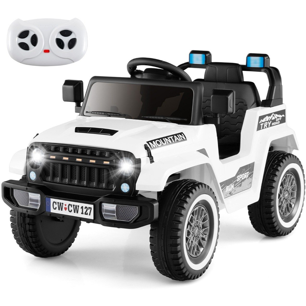 Costway White Battery Powered Kids Ride On Car Image 2
