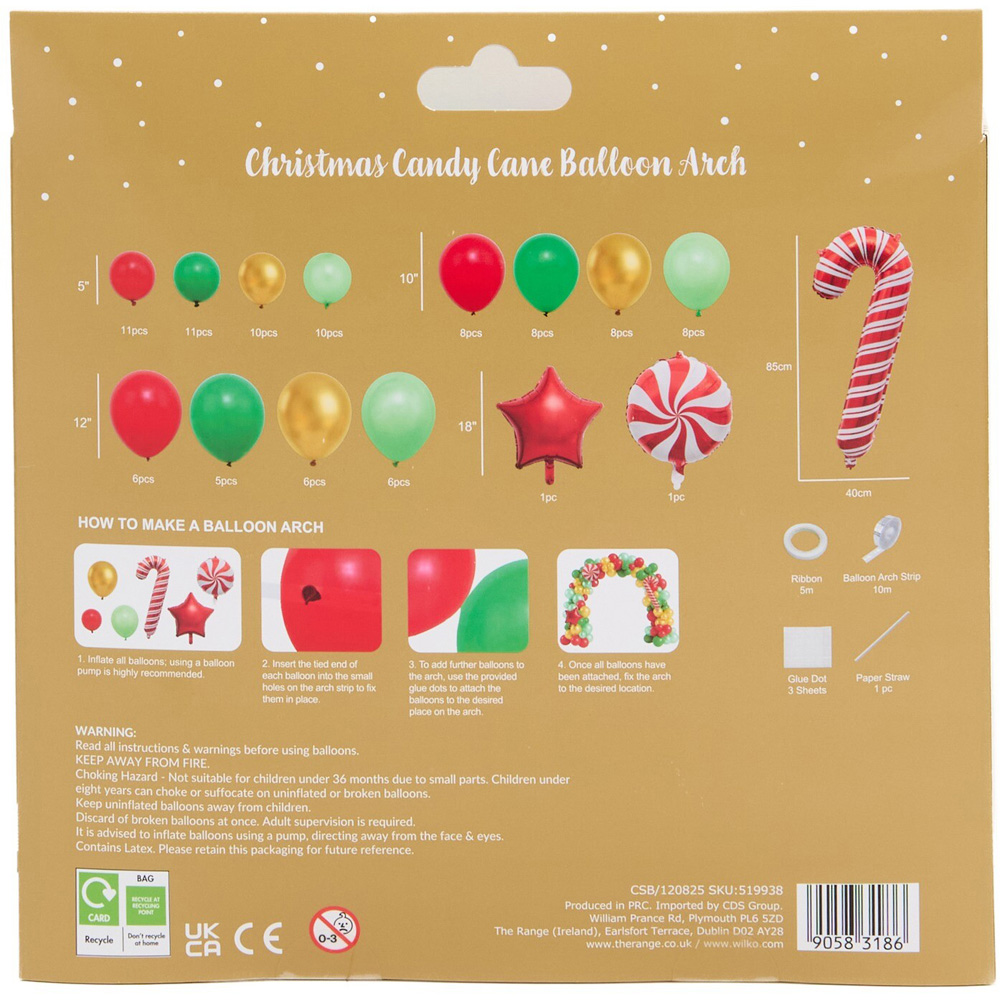 Christmas Candy Cane Balloon Arch Kit Image 6