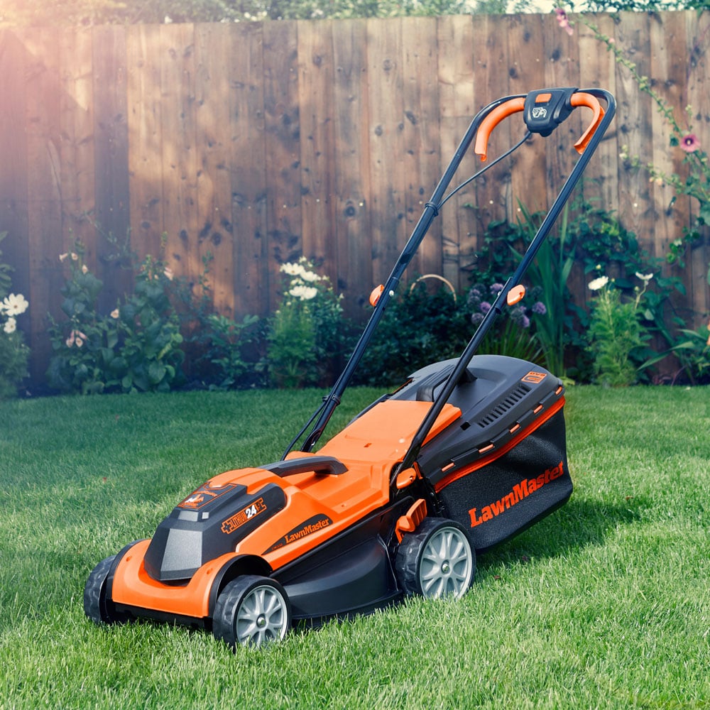 LawnMaster MX 24V 34cm Cordless Lawnmower with Battery Image 2