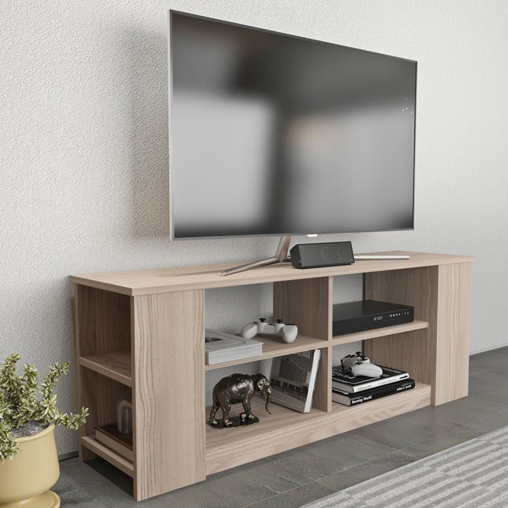Decorotika Space 8 Shelf White TV Unit Image 1