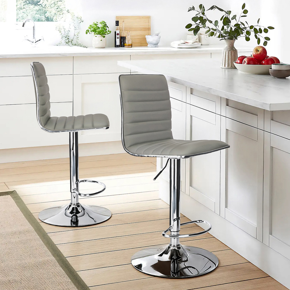 Dorel Colby Grey High Back PU Barstool Image 6