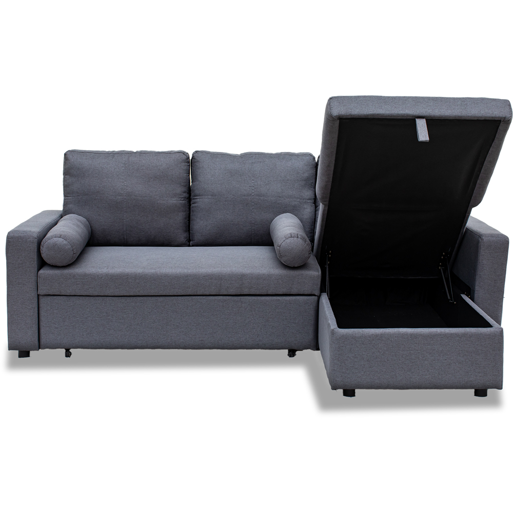 Indoor Living Manhattan 3 Seater Grey Chaise Sofa Bed Image 8